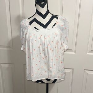GREYLIN White and Pink Polka Dot Women's Top